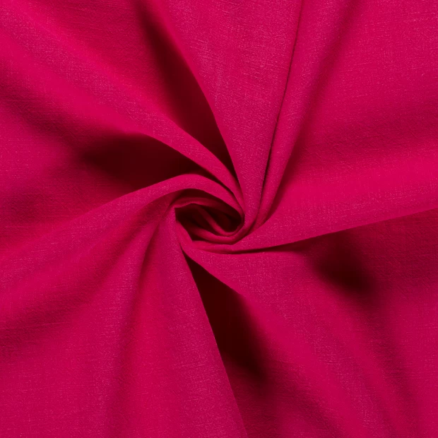 Bio Washed Linen Touch Fabric | Fuchsia 3 Bio Washed Linen Touch Fabric | Fuchsia