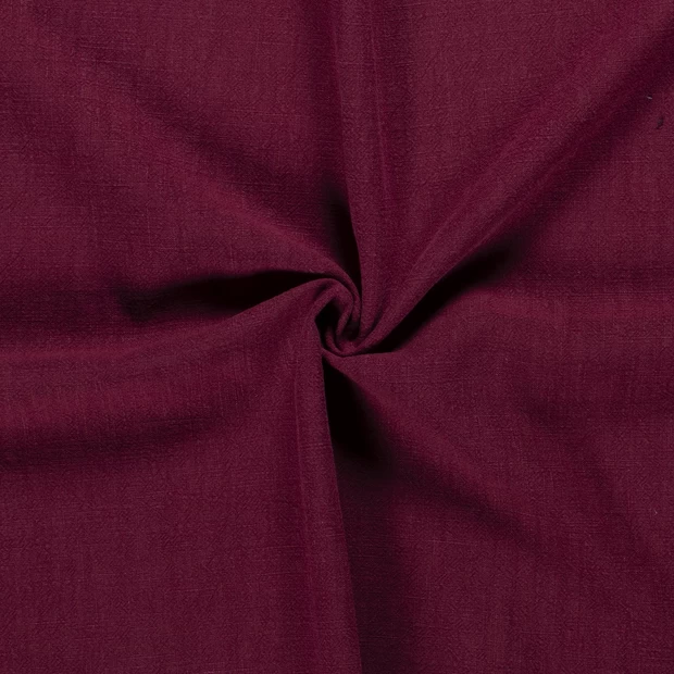 Bio Washed Linen Touch Fabric | Bordeaux 3 Bio Washed Linen Touch Fabric | Bordeaux