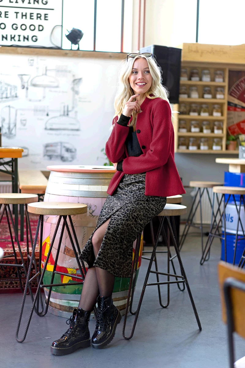 Boiled Wool Fabric | Vibrant Red 5 Boiled Wool Fabric | Vibrant Red - Image 3