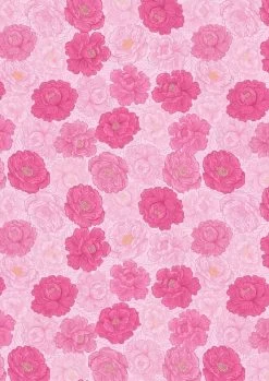 Love Blooms Fabric | Peony Blooms Bright Pink