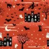 Castle Spooky Fabric | Castle Spooky Orange -Sewing Art A572 1 1