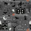 Castle Spooky Fabric | Castle Spooky Grey -Sewing Art A572 3 1