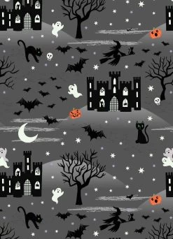 Castle Spooky Fabric | Castle Spooky Grey