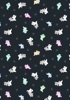Castle Spooky Fabric | Spooky Ghosts Black