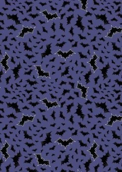 Castle Spooky Fabric | Bats Blue