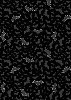 Castle Spooky Fabric | Bats Black