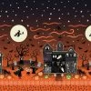 Haunted House Fabric | Glow In The Dark Double Edge Border Orange -Sewing Art A599 2 1