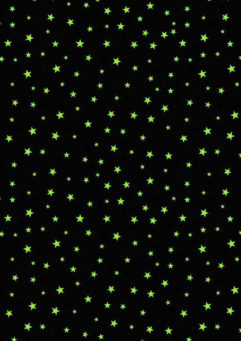 Haunted House Fabric | Glow In The Dark Stars Black 4 Haunted House Fabric | Glow In The Dark Stars Black - Image 2