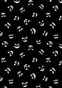Haunted House Fabric | Glow In The Dark Pumpkin Orange -Sewing Art A601 1 2