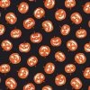 Haunted House Fabric | Glow In The Dark Pumpkin Black