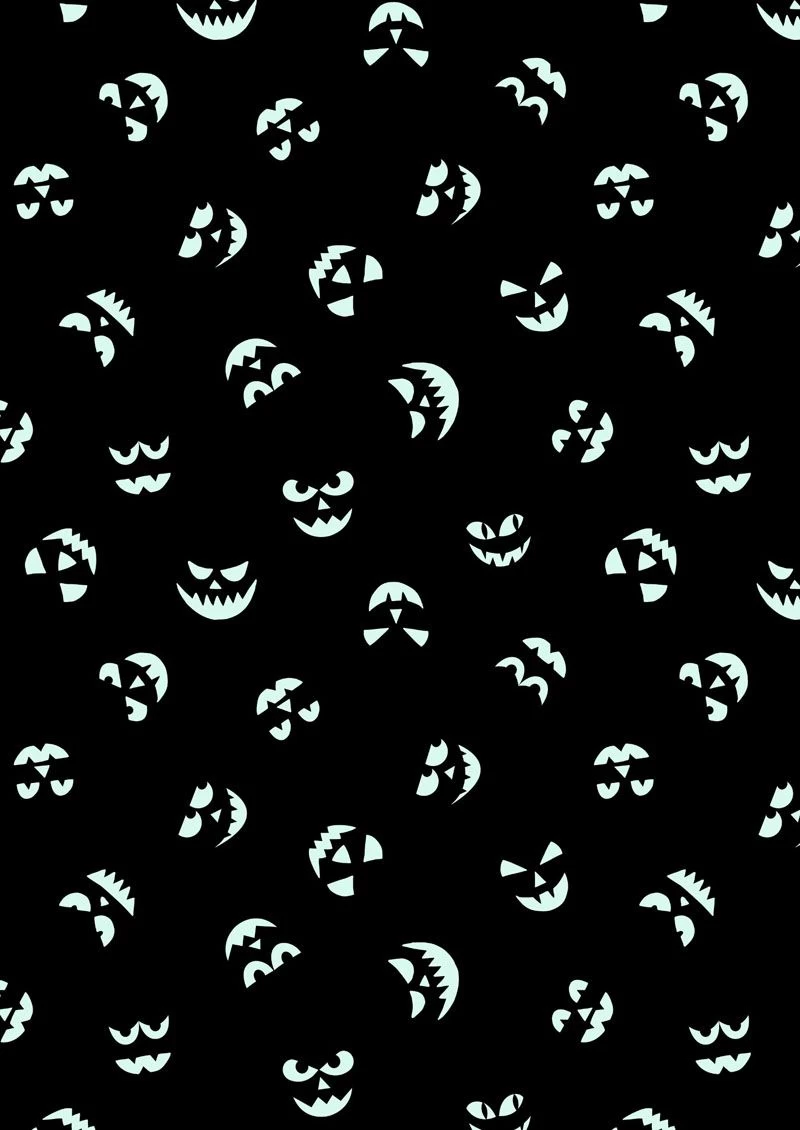 Haunted House Fabric | Glow In The Dark Pumpkin Black 4 Haunted House Fabric | Glow In The Dark Pumpkin Black - Image 2