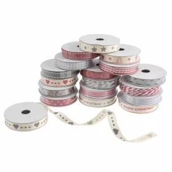 Trimmings Bundle Mixed Ribbon Christmas Designs - 18 Roll Pack