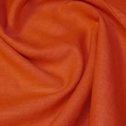 Premium Enzyme Washed Linen Fabric | Rust