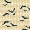 Midnight Haunt Halloween Fabric | Harlequin Bats Sand 2 Midnight Haunt Halloween Fabric | Harlequin Bats Sand -Sewing Art E107797 9783L 1