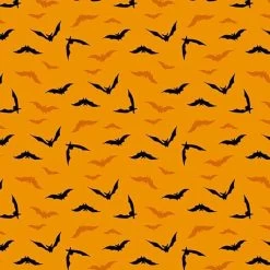 Midnight Haunt Halloween Fabric | Night Flight Terracotta