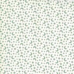 MODA Kitty Corn Fabric | Moons & Stars Green