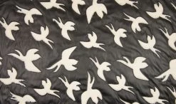 Faux Leather Fur Cut Out Fabric | Swallow White