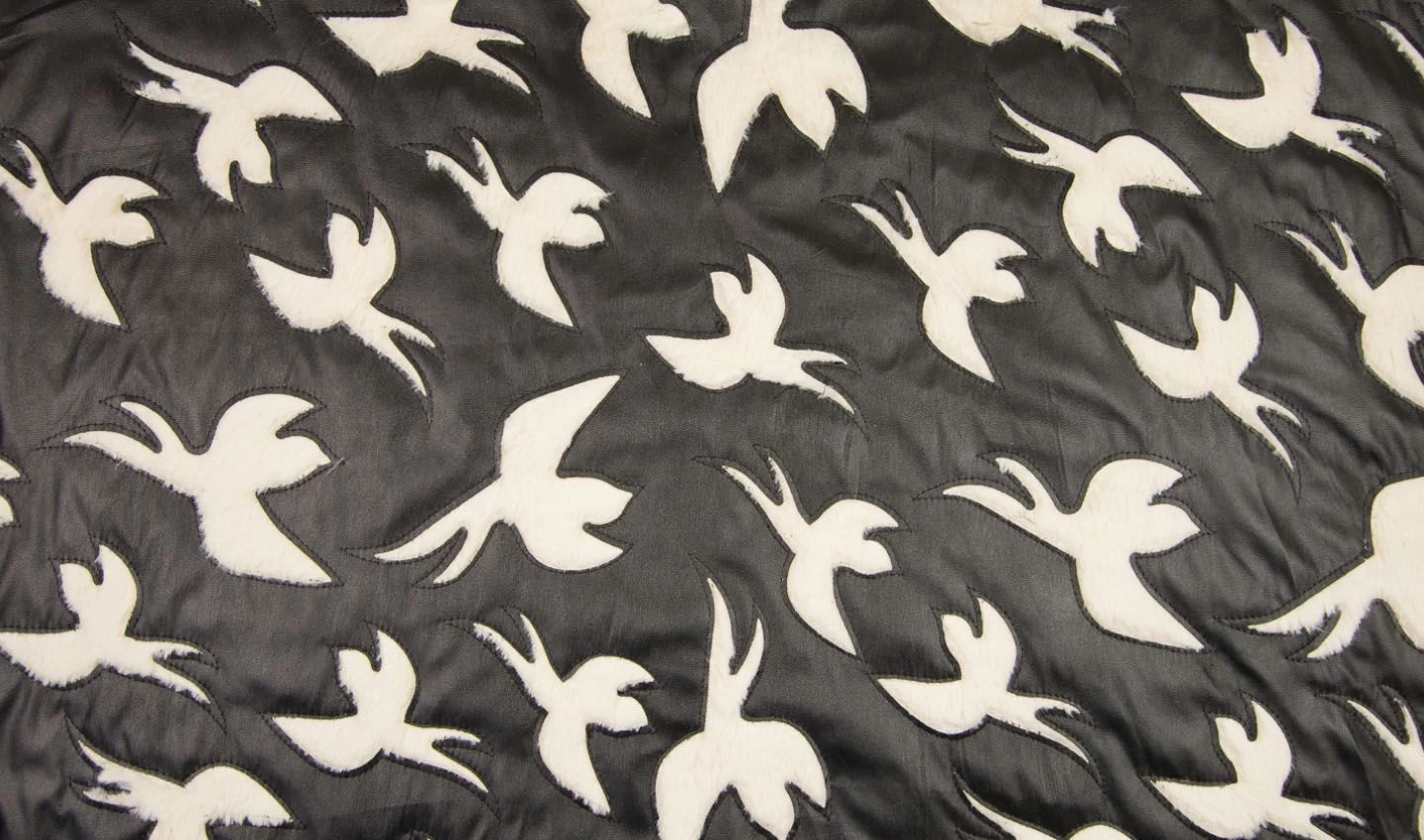 Faux Leather Fur Cut Out Fabric | Swallow White 3 Faux Leather Fur Cut Out Fabric | Swallow White