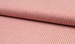 Linen & Rayon Smooth Weave Fabric | Thin Stripe Red