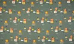 Jersey Cotton Fabric | Balloons Dusty Green