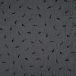 Double Gauze Fabric | Feathers Midnight