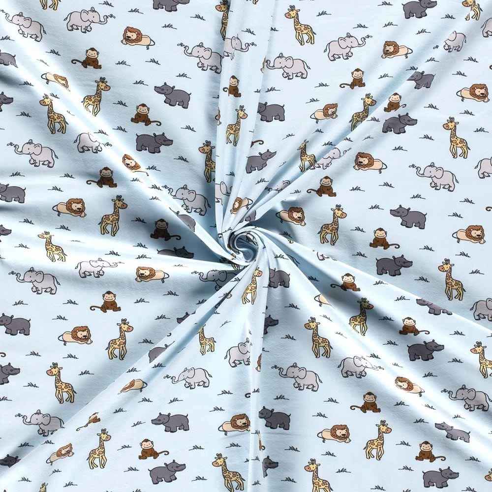 Cotton Rich Jersey Fabric | Charming Animals Blue 6 Cotton Rich Jersey Fabric | Charming Animals Blue - Image 4