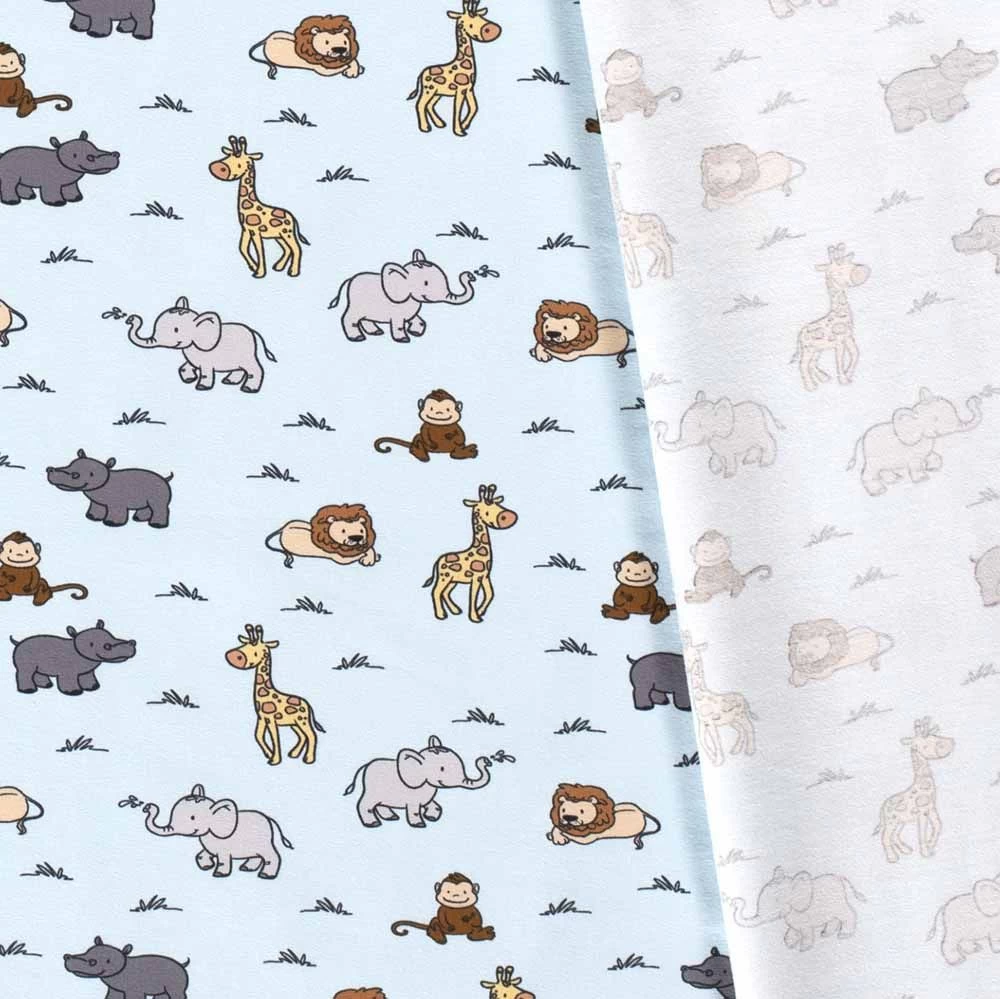 Cotton Rich Jersey Fabric | Charming Animals Blue 4 Cotton Rich Jersey Fabric | Charming Animals Blue - Image 2