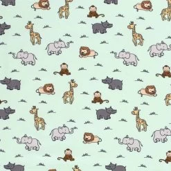Cotton Rich Jersey Fabric | Charming Animals Mint -Sewing Art E108444 02 1