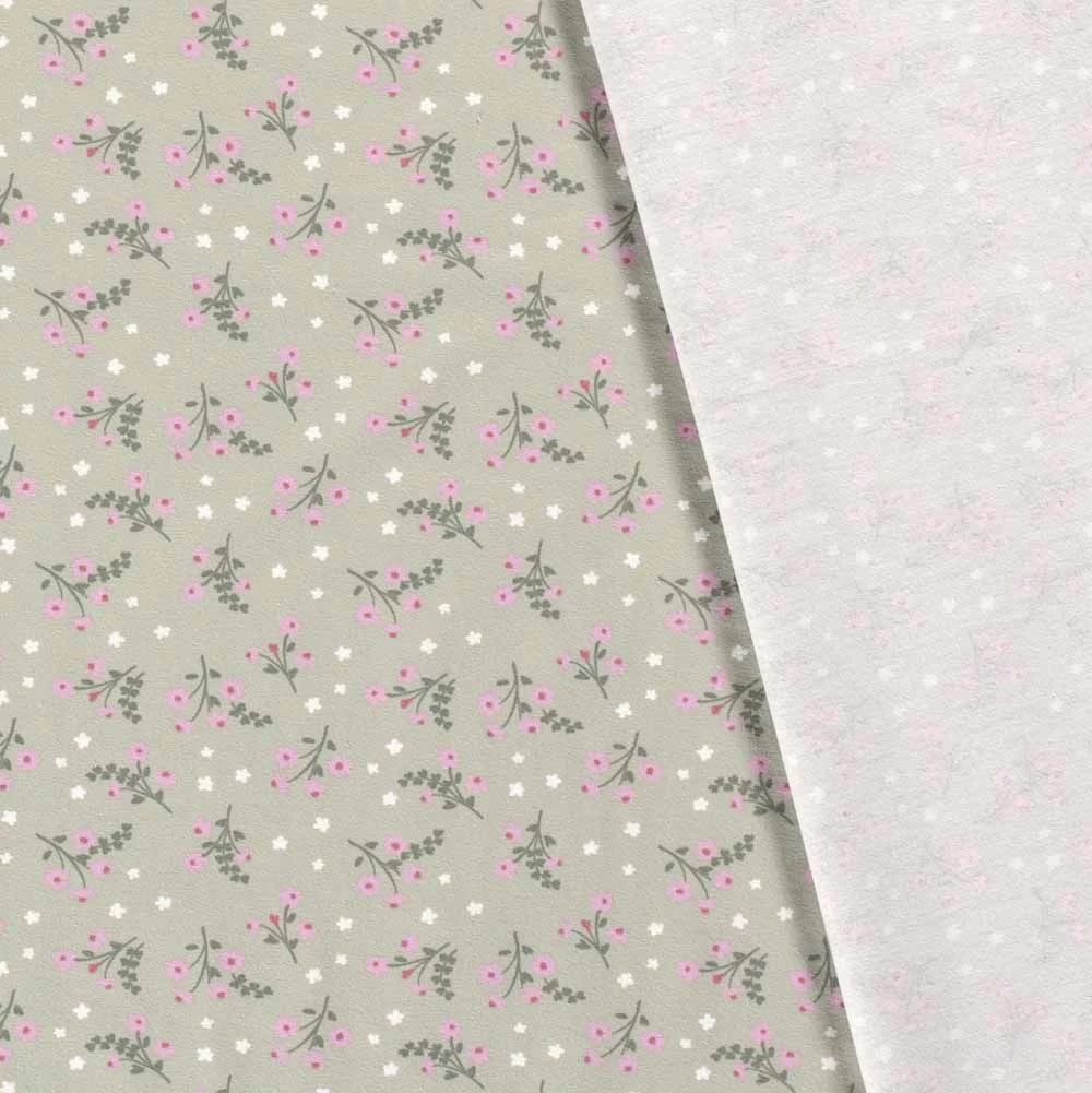 Cotton Rich Jersey Fabric | Pretty Pink Flowers 3 Cotton Rich Jersey Fabric | Pretty Pink Flowers