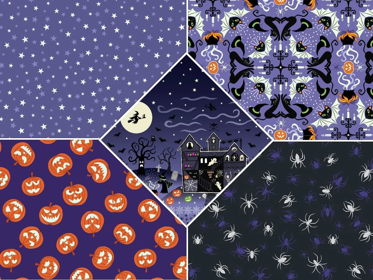Haunted House Fabric | Fat Quarter Pack 3 4 Haunted House Fabric | Fat Quarter Pack 3 - Image 2