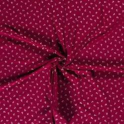 Cotton Rich Jersey Fabric | Foil - Anchors Bordeaux