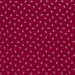 Cotton Rich Jersey Fabric | Foil - Anchors Bordeaux -Sewing Art E108785 02 2