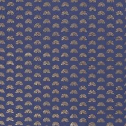 Cotton Rich Jersey Fabric | Foil - Rainbows Indigo