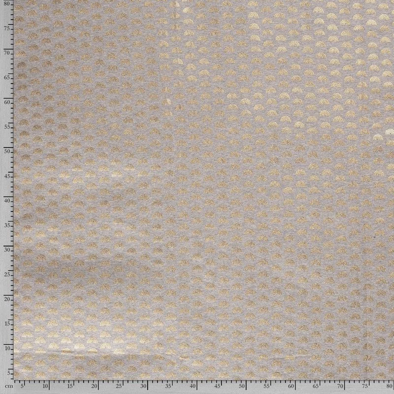 Cotton Rich Jersey Fabric | Foil - Rainbows Grey 4 Cotton Rich Jersey Fabric | Foil - Rainbows Grey - Image 2