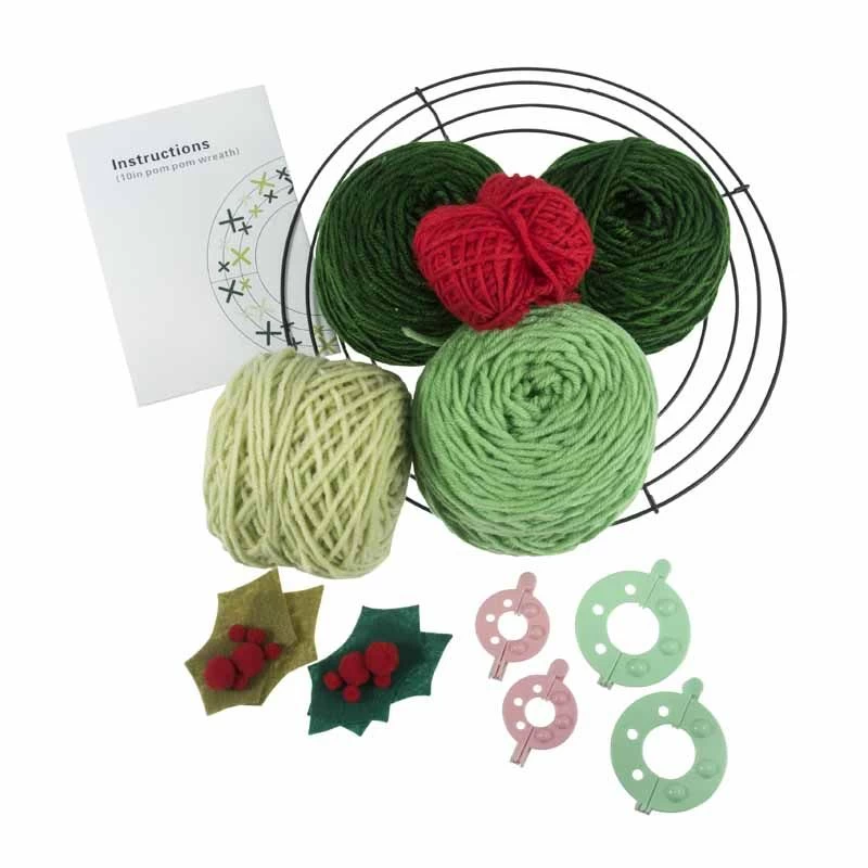 Pom Pom Wreath Kit | Festive Greens 4 Pom Pom Wreath Kit | Festive Greens - Image 2