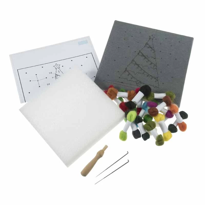 Needle Felting Kit With Frame | Christmas Tree 3 Needle Felting Kit With Frame | Christmas Tree