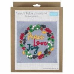 Needle Felting Kit With Frame | Festive Wreath -Sewing Art E109039 03 1