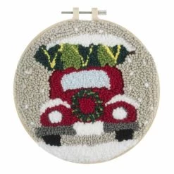 Punch Needle Kit With Hoop | Festive Car -Sewing Art E109040 05 2