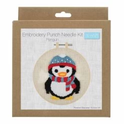 Embroidery Punch Needle Kit With Hoop | Penguin 7 Embroidery Punch Needle Kit With Hoop | Penguin -Sewing Art E109041 07 1