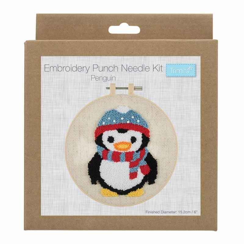 Embroidery Punch Needle Kit With Hoop | Penguin 5 Embroidery Punch Needle Kit With Hoop | Penguin - Image 3