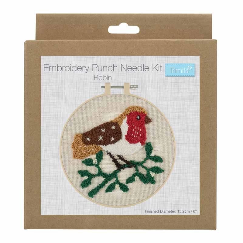 Embroidery Punch Needle Kit With Hoop | Robin 3 Embroidery Punch Needle Kit With Hoop | Robin