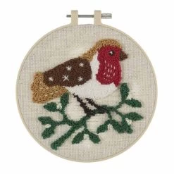 Embroidery Punch Needle Kit With Hoop | Robin 7 Embroidery Punch Needle Kit With Hoop | Robin -Sewing Art E109041 11 2