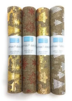 Christmas Fabric Mini Roll 2m X 28cm | 4 Roll Bundle - Festive 2 9 Christmas Fabric Mini Roll 2m X 28cm | 4 Roll Bundle - Festive 2 -Sewing Art E109047 3