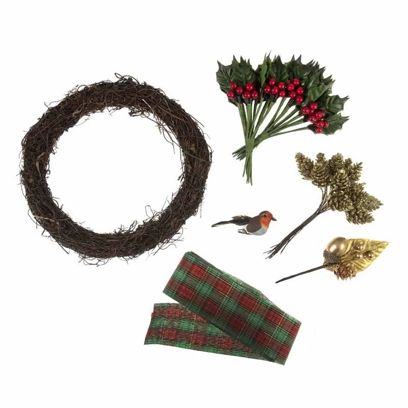 Wreath Kit | Traditional Tartan, 20cm 3 Wreath Kit | Traditional Tartan, 20cm