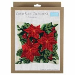 Cross Stitch Cushion Kit | Poinsettia