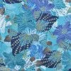 Viscose Challis Fabric | Foil Floral Turquoise -Sewing Art E109258 02 1