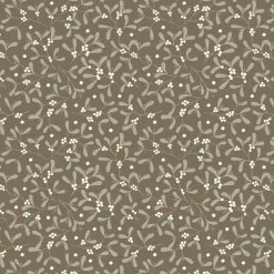 Winter In Bluebell Wood Lewis & Irene Flannel | Mistletoe Dark Taupe