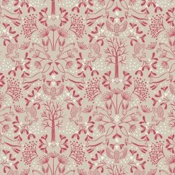 Winter In Bluebell Wood Lewis & Irene Flannel | Forest Animals Beige