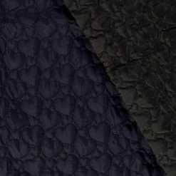 Quilted Coating Fabric | Hearts Navy -Sewing Art E110637 008 2