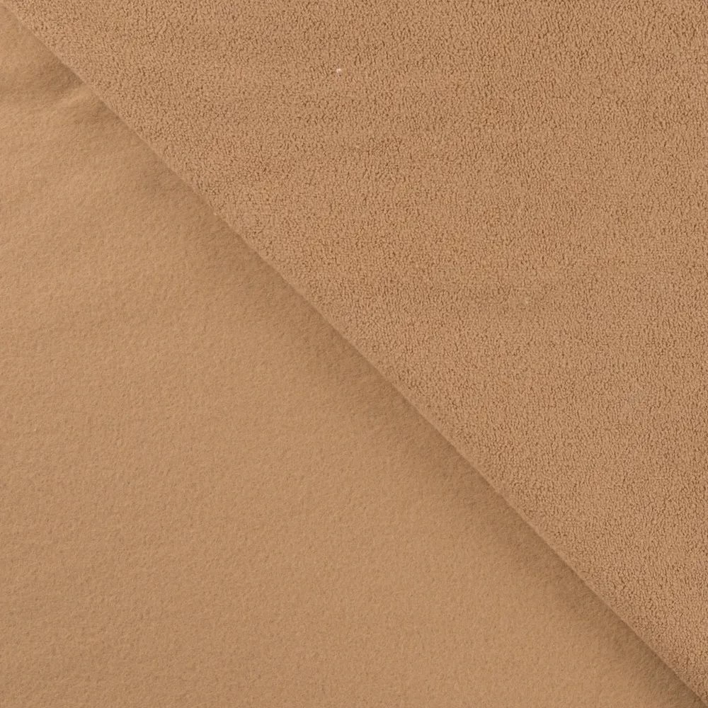 Terry Backed Fleece Fabric | Caramel 3 Terry Backed Fleece Fabric | Caramel